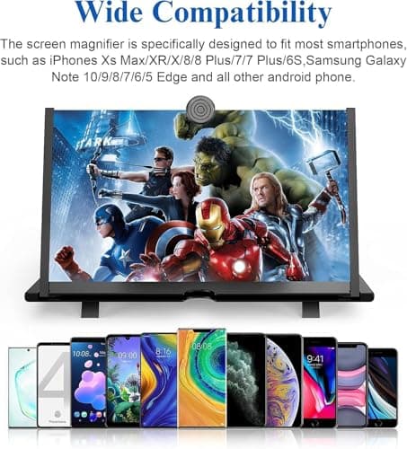Goevcclei 20" Inch phone magnifier screen,HD Phone Amplifier with Folding Stand Holder Portable Movie Video Game Enlarger 3d Movies Phone Projector Gadgets for Gifts — view 4