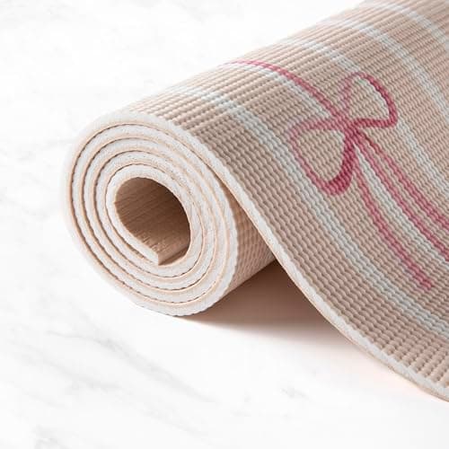 MYGA Yoga Starter Set - 6mm Non-Slip Yoga Mat, Yoga Block and Strap - Starter Kit for Beginners in Pilates, Exercise and Fitness - Choice of Design (Bows) — view 5