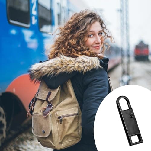 8PCS Zip Pull, 4 Colors Replacement Zipper Pull Repair Kit Universal Zipper Fixer Repair Accs for Luggage Clothing Suitcase Purses Zipper(Black) — view 6
