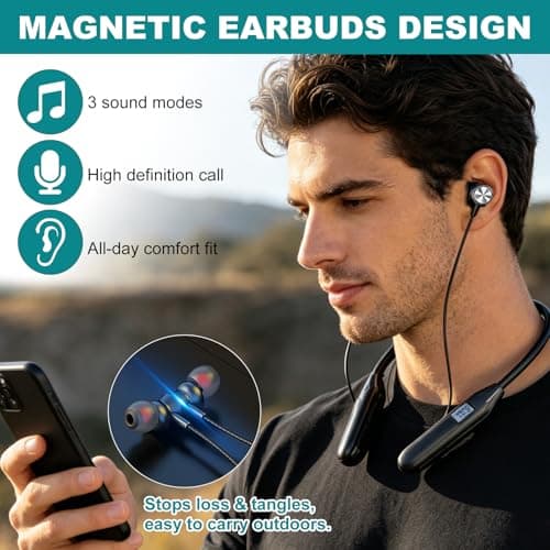 kcrnw Wireless Neckband Bluetooth Earphones 5.2 with LED Display Type-C — view 4
