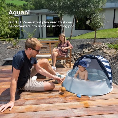 Babymoov Aquani Pop Up Baby Beach Tent & Paddling Pool - Anti-UV Sun Protection UPF 50+, Marinière — view 2
