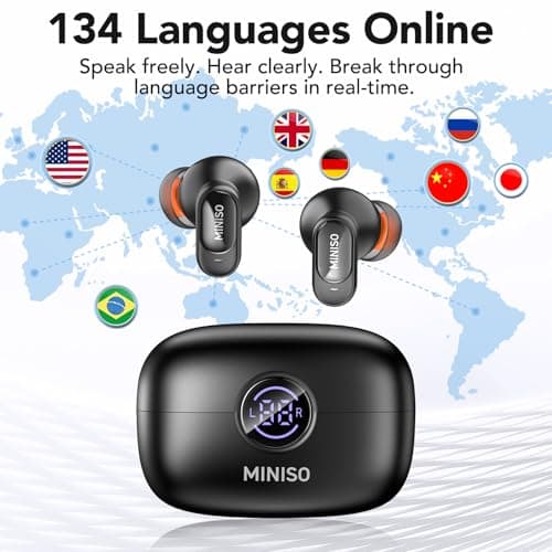 MINISO MS105 AI Headphones Translator, 3-in-1 Translation Headphones in Real Time with AI Translation Function, 134 Languages Translator Earbuds for Business, Travel and Study — view 2