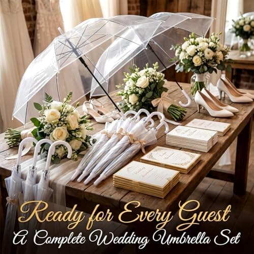 Hestya 8 Pack Clear Umbrellas for Wedding, 37.4 Inch, Clear — view 3