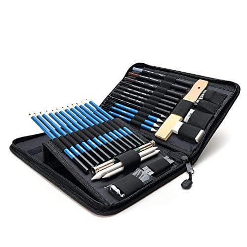 AGPTEK Sketching Pencils Set, Travel Case, 60-Sheet Pad — view 4