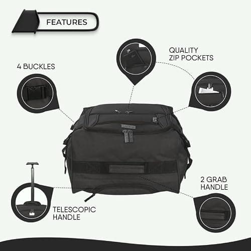 WEAVERS: Under Seat Suitable for Ryan Air and Easy Jet. Carry On Cabin Bag with Wheels Flight Approved Hand Luggage. 35L Capacity, Lightweight 1.5 kg. (Size - 45cm x 35cm x 20cm | Color - Black) — view 5