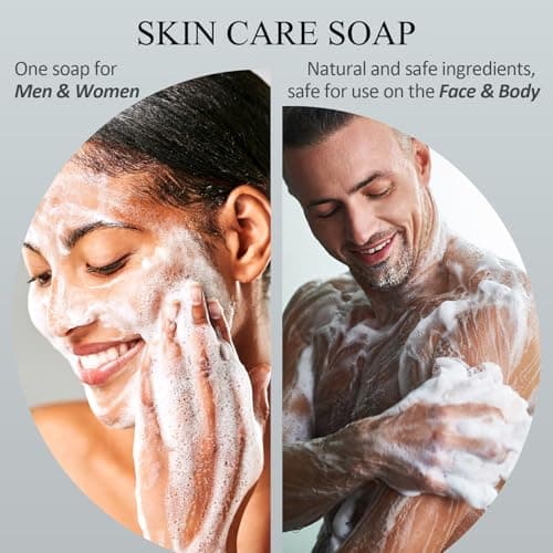 Bamboo Charcoal Soaps, Salicylic Acid Soap Bar, with Exfoliating Particles for Cleansing, AHA Soap for Oil Control, Pore Shrinking, Remove Blackhead Acne for Face and Body, Unisex, 3x100g — view 4