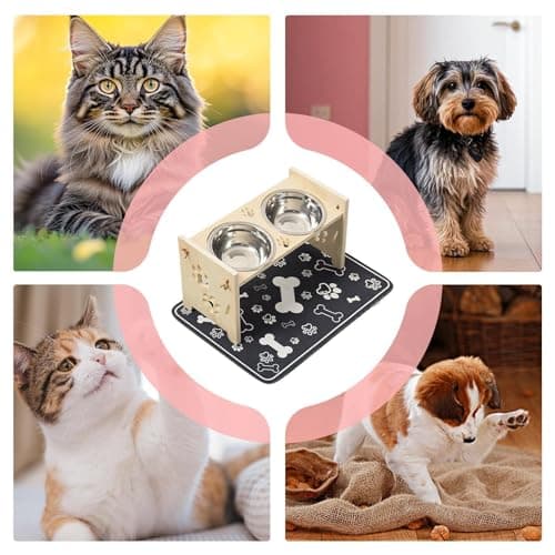 Dog Bowls Elevated Raised Wood Adjustable Feeding Station — view 6