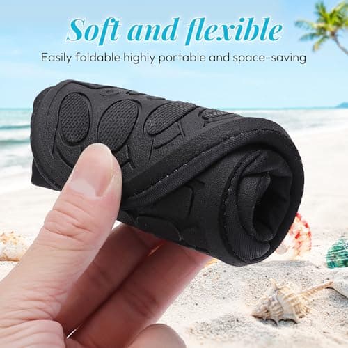 gitzing Water Beach Swim Shoes Women Breathable Sea Shoes Men Quick Dry Aqua Lightweight Barefoot for Surfing Running Driving Pool Yoga, Black 5 UK/38 EU — view 5