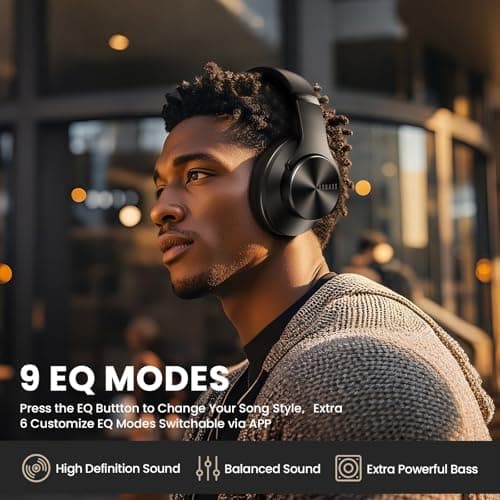 DOQAUS Bluetooth Headphones Over Ear, 9 EQ Mode, 90H Playtime, APP Control — view 2