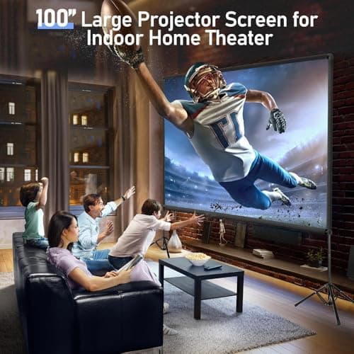 EMART Projector Screen and Stand, 100 inch Portable Projection Screen — view 2
