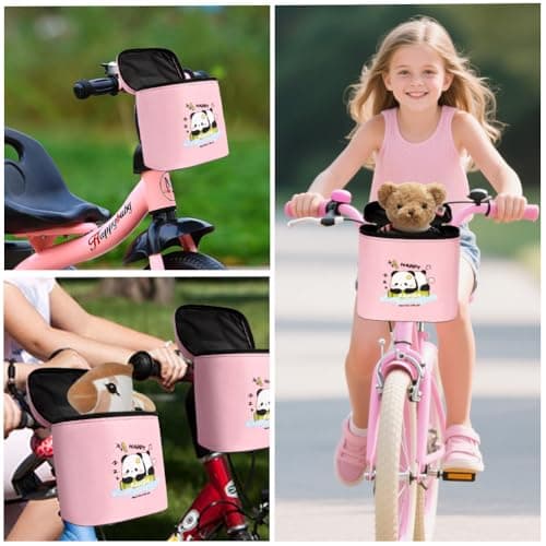 flintronic Bike Basket Kids, Detachable Cycle Front 210D Oxford Cloth Basket Carrier Bag, with Removable lid, Waterproof Cycle Baskets for Girls Boy — view 5