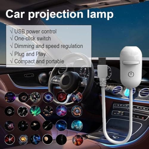 2-in-1 USB Galaxy Projector Night Light, One-Touch Control with Dimmable & Speed Adjustable Modes, Portable Starry Sky Projector for Car, Bedroom, Travel & Kids’ Room — view 4