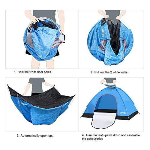 URPRO instant automatic pop up tent, 2 Person Lightweight Tent,Waterproof Windproof, UV Protection, Perfect for Beach, Outdoor, traveling,hiking,camping, hunting, fishing, etc — view 6