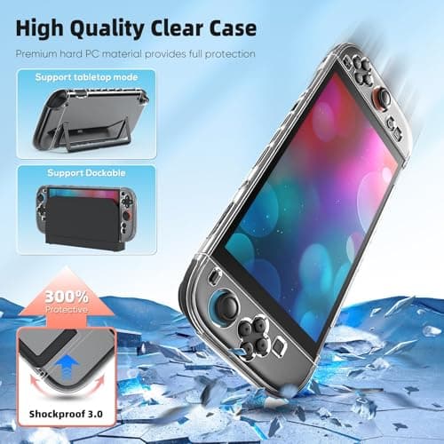 Switch 2 Accessories Bundle for Nintendo Switch 2 2025, 20 in 1 MENEEA Bundle Kits:Carrying Case, Switch 2 Charger Dock,Grips for JoyCon,Steering Wheels,Protective Cover for GameCube Accessories — view 5