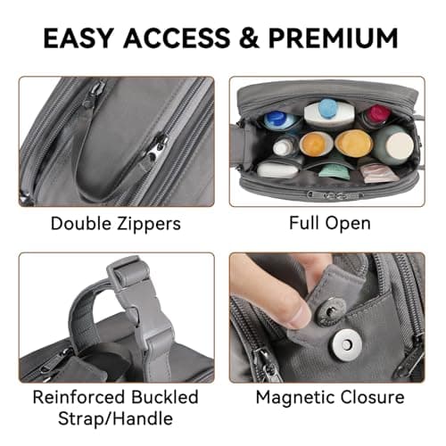 Voova Hanging Travel Toiletry Bag for Men and Women, Grey — view 5