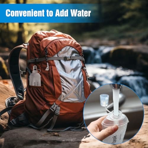 AXEN 500ML Soft Flask, TPU Foldable Running Hydration Flask, Soft Collapsible Water Bottle for Hydration Pack Cycling Marathon Running Hiking, White — view 4