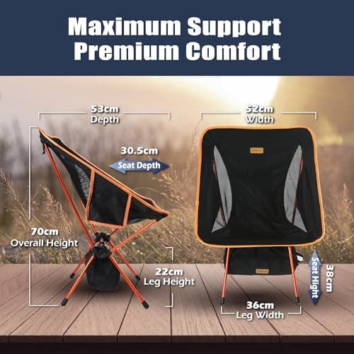 TREKOLOGY YIZI GO Camping Chair for Adult – Compact, Foldable, Lightweight 0.9 kg, 136 kg Capacity, Durable Aluminum, Quick Setup, Ideal for Backpacking, Beach, and Outdoor Adventures (Black) — view 3