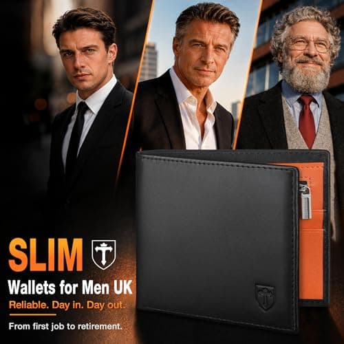 TEEHON RFID Blocking Mens Wallets – Slim Genuine Leather Wallets for Men UK — view 6