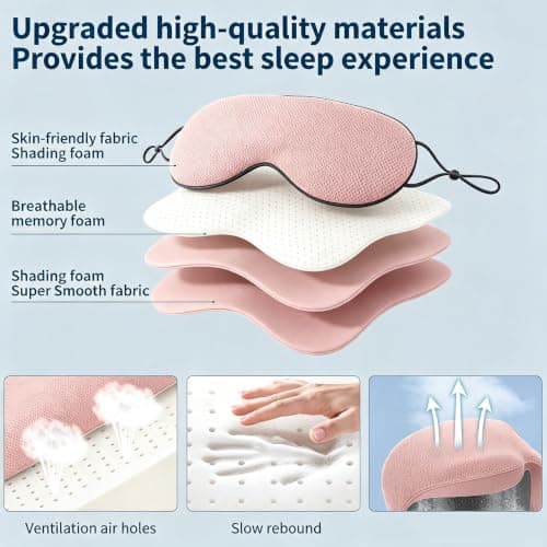 Dual-Sided Cool Warm Silk Sleep Eye Mask, Breathable Ice Silk Blackout Eye Mask for Sleeping, Light Blocking No Pressure Eyes Cover, Travel & Holiday Essentials for Night Sleep Eye Care — view 5