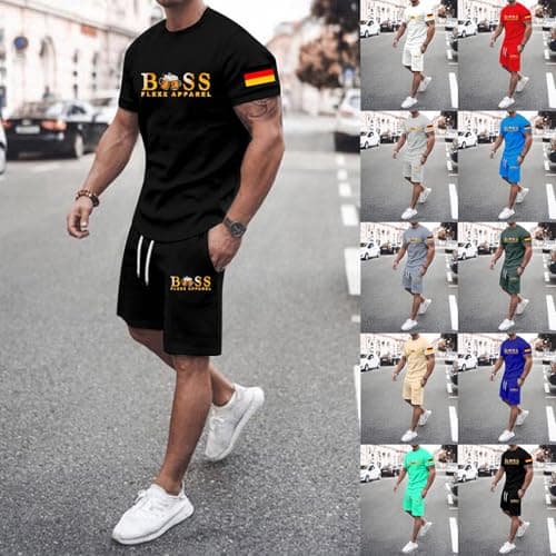 Men's 2 Piece Vacation Beach Outfits Floral Button Down Shirt and Shorts Cruise Attire Sets Loungewear for Travel Sportswear for Gym Running Exercise Fitness (Sky Blue,M) — view 6