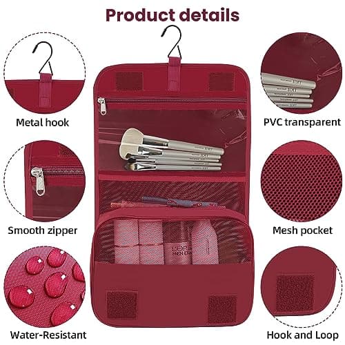 BAGAIL 10 Set Packing Cubes Various Sizes Packing Organizer for Travel Accessories Luggage Carry On Suitcase - Burgundy — view 4