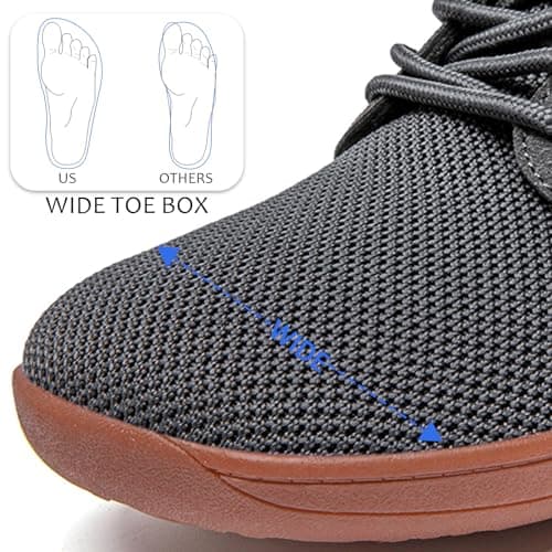 Oltyutc Barefoot Shoes Mens Trainers Wide Fit Shoes Grey Size 8 UK — view 2