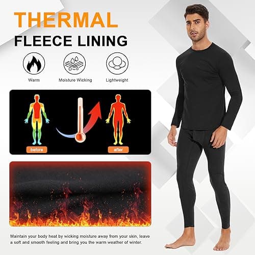 SIMIYA Mens Thermal Top Crew Neck Comfort Long Sleeve Tops — view 4