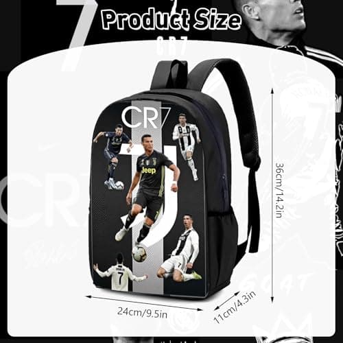 yumcute Football9 Backpack Kindergarten Girls Boys, Kids Football Star School Bag for Aged 3-12 Years, Children Rucksack, Boys Girls Casual Travel Bag36cm x 24cm x 11cm Toddler Schoolbag for Kids — view 3
