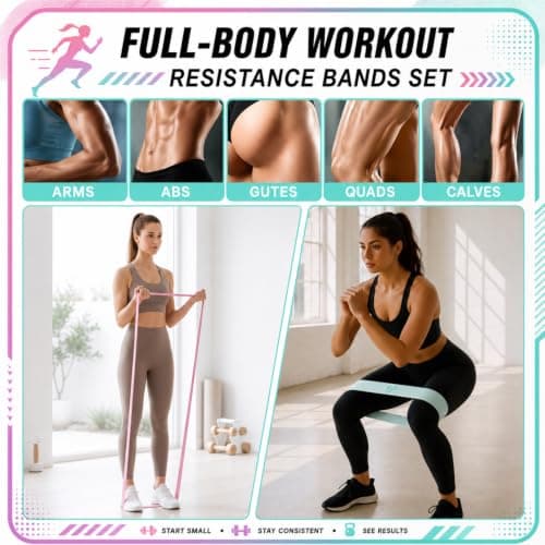 Foilswirl 8 Pack Complete Resistance Band Set for Full Body Training with 3 Resistance Levels, Incould Stretching & Loop Bands, Door Anchors & Storage Bags for Home, Gym, Travel, Yoga — view 5