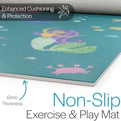 Core Balance Kids Yoga Mat, 152cm x 60cm, Mermaid Pattern — view 4
