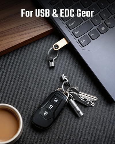 KeyUnity Titanium Magnetic Quick Release Keyring & Keychain, One-Hand Detachable 360° Rotatable Key Chain, Key Organizer Linker for Carabiner for Cars, Homes, and Accessories for Men,(KA62,Grey) — view 5