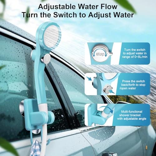 AUTOPkio Portable Camping Shower, Upgraded Rechargeable Outdoor Shower Pump — view 5