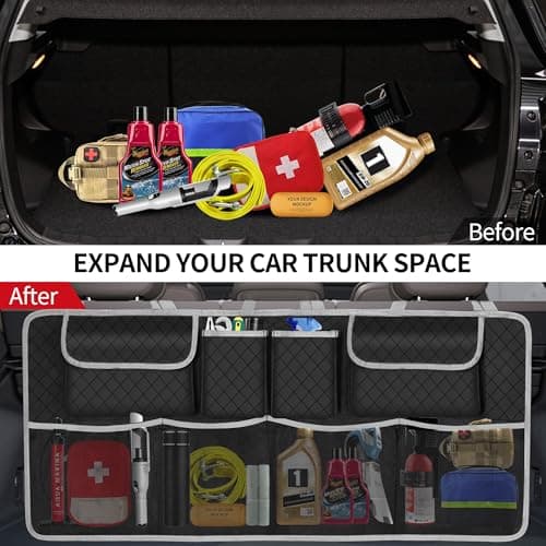NEWFOM Car Trunk Organizer and Storage, Large Capacity Backseat Hanging Storage Accessories, Backseat Car Organizer for SUV/MPV/Truck (Gray) — view 4