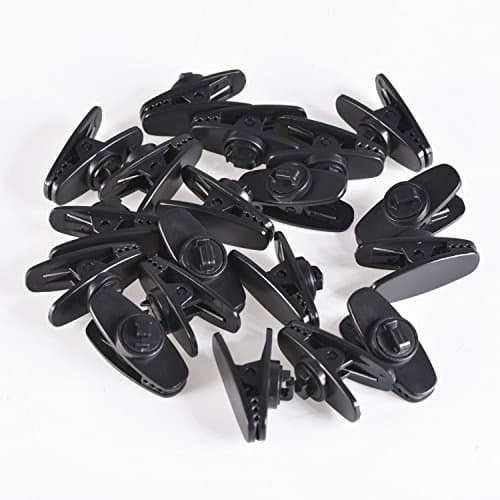 20 Pieces Clips for Earphone Wire 360 Degree Rotate Black Earphone Cable Clothing Clip for Fixing Headphone Wire (1.18 Inches) — view 5