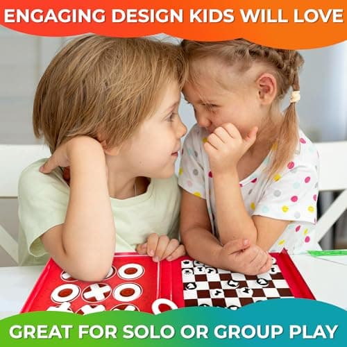 Quokka Travel Games For Kids 3-5 - 3 in 1 Magnetic Chess&Checkers&TicTacToe Game - Plane Activities Board Games for 4-6 year olds - Road Trip I Plane I Car Ride - Magnetic Toddler Travel Toys 8-12 — view 3