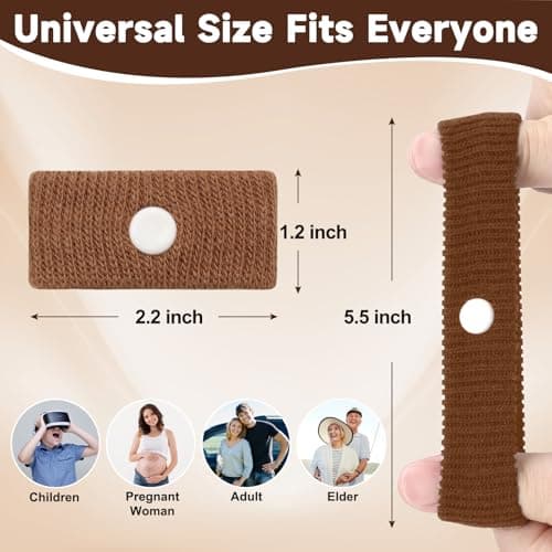 Travel Sickness Bands Pregnancy Nausea Relief Morning Sickness Relief Sea Sickness Acupressure Nausea Relief Band Motion Sickness Bracelets for Cruise-Dark Brown/Light Brown/Camel/Black/Gray-5 Pairs — view 4