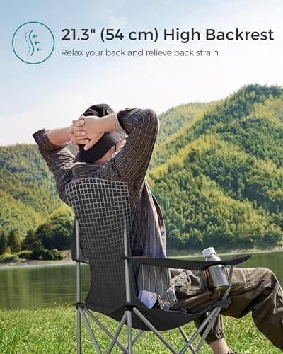 SONGMICS Set of 2 Folding Camping Chairs, Max. Load Capacity 150 kg — view 4