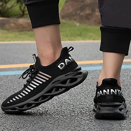 Dannto Mens Trainers Walking Womens Running Shoes(Black,42) — view 2