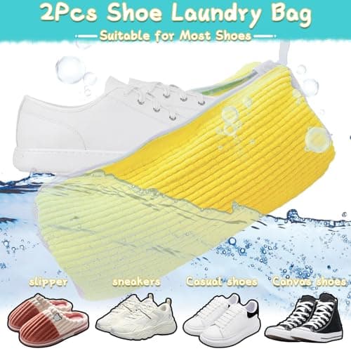 2 Pack Shoe Laundry Bags for Washing Machine, 30x18x4cm, Yellow — view 5