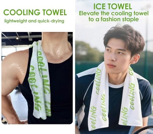 10 PCS Cold Towels, Cooling Face Wipes, Cooling Body Wipes, Camping Cooling Towels, 3s Ice Sensation Wipes for Hot Weather, Camping, Gym, Yoga, Marathon, Oversized (10x25in) — view 2