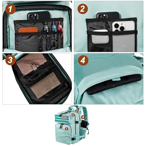 LHI Tactical Military Backpack for Men and Women 35L Army Assault Pack Bag Small Rucksack with Bottle Holder - Mint green — view 6