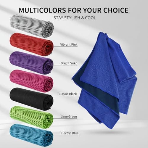 XIMU-SHANGDIAN 8 Pack Cooling Towels for Neck – Instant Cool Down Towel with UV Protection, Soft & Breathable, Perfect for Golf, Sport, Running, Gym, Camping, Fitness, Workout & Outdoor Activities — view 4