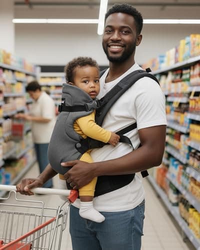 4-in-1 Cotton Blend Baby Carrier 0-36 Months (3.6-14.5 kg), Grey Black — view 6