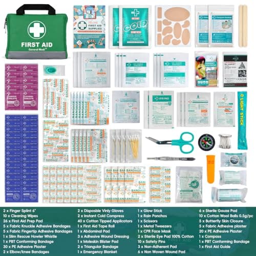 General Medi 210 Piece First Aid Kit- Emergency kit - Reflective Design - Includes Ice(Cold) Pack, Moleskin Pad and Emergency Blanket for Travel, Home, Office, Car, Workplace & Outdoor — view 2
