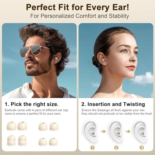 TECKNET Ear Plugs for Sleep Noise Cancelling, 3 Noise Relief Modes, 20dB Soft and Reusable Silicone Earplugs for Hearing Protection, Earplugs for Focus, Travel, Socializing, Festivals，White — view 6
