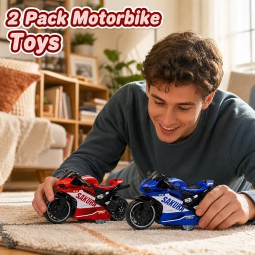 2 PCS Motorbike Toy, Pull‑Back Toy Motorbike for Collectible Entertainment — view 5