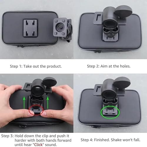Water-Resistant Bike & Motorbike Phone Holder – Universal Mount for Large Smartphones up to 6.7" (165 x 80 mm) – Touchscreen Compatible, Shockproof Case – 360° Rotation – Secure Handlebar Mount — view 3