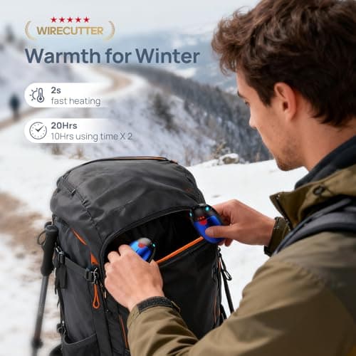 Hand Warmers Rechargeable 2 Pack, Electric Hand Warmers Reusable 20 Hrs Warmth, USB Hand Warmer with 3 Levels Heat Up to 57°, Portable Pocket Handwarmers for Hiking Golf Raynaud's Arthritis(Blue) — view 6
