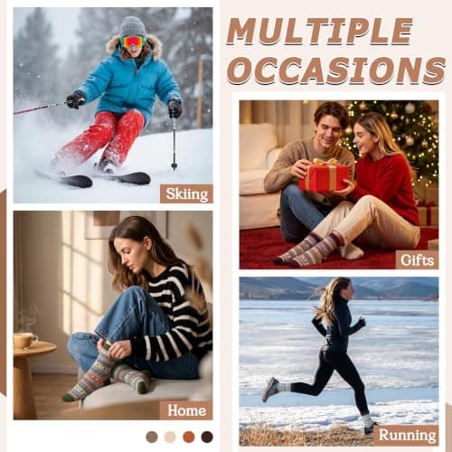 Chalier Finery Ladies Socks Wool Thermal Fluffy Gifts For Women 5 Pairs — view 2