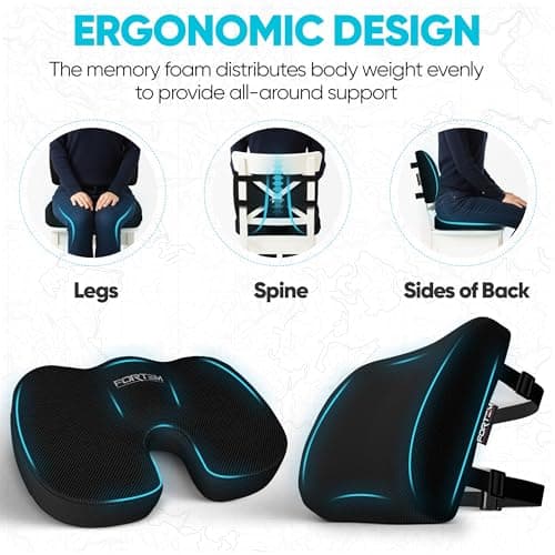 FORTEM Seat Cushion & Lumbar Support for Office Chair, Car Seat Cushions — view 6